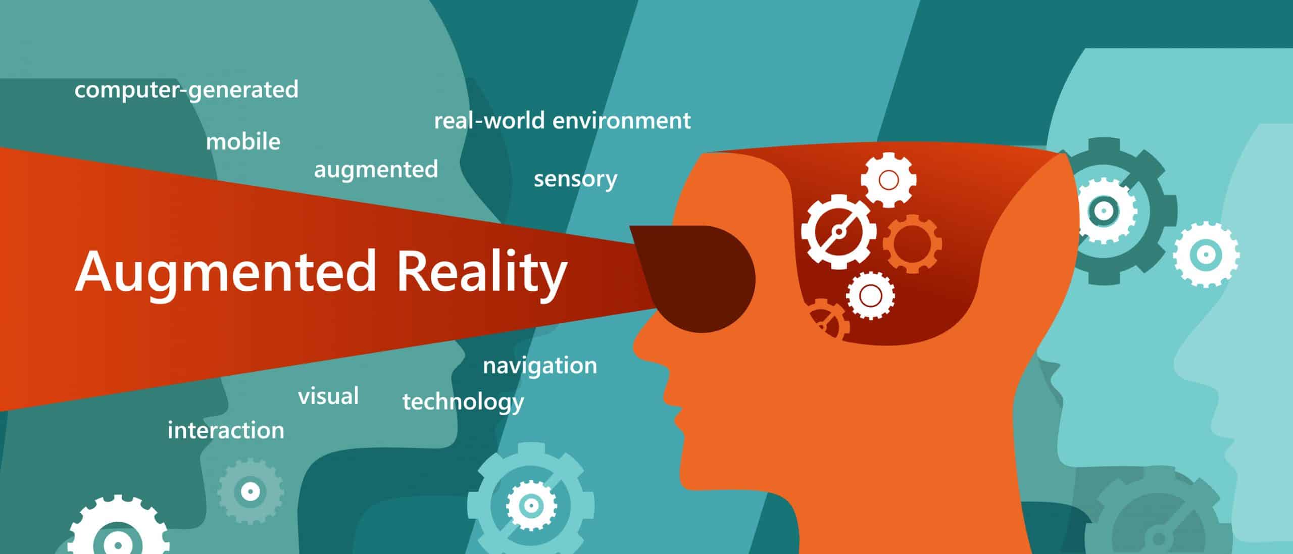 AR Augmented Reality Concept Illustration Had Vision Interaction Vector